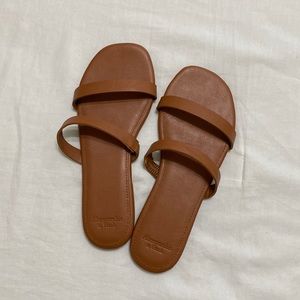 Cognac slide sandals